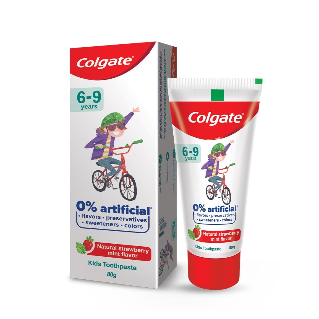 Colgate Kids Toothpaste (6-9 Years, Natural Strawberry Flavour- 80g)