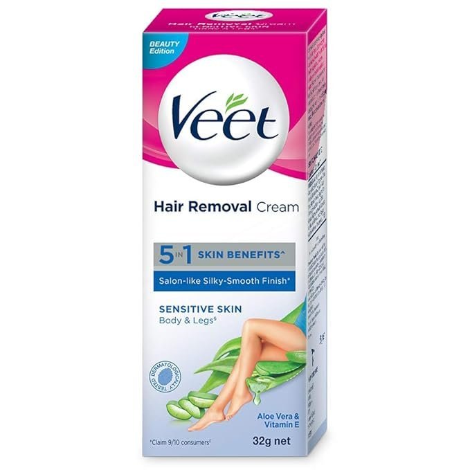 Veet Hair Removal Cream For Sensitive Skin -For Women, 32G
